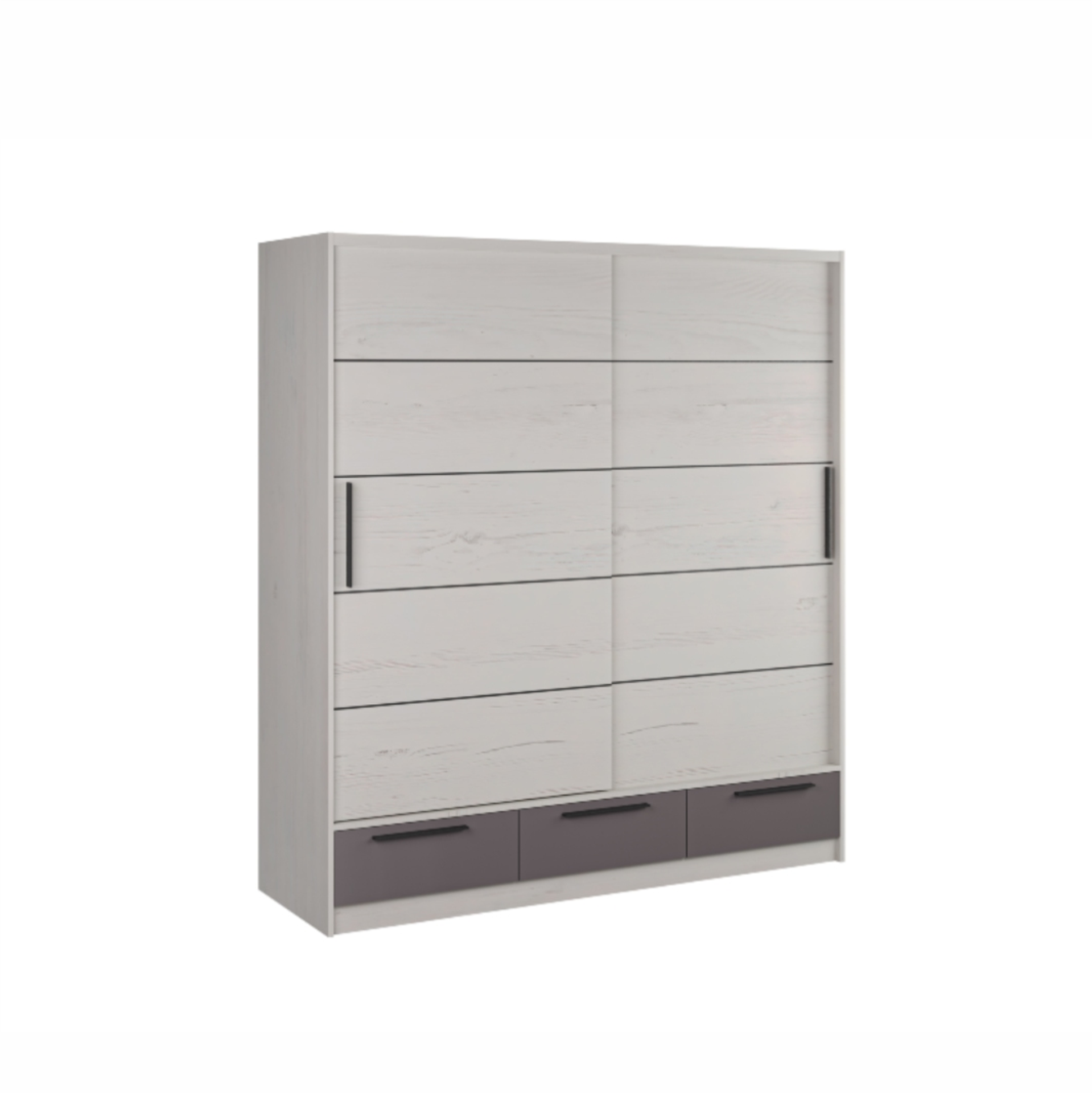 Ormar klizni Lara 150 (premium hrast - bijelo)