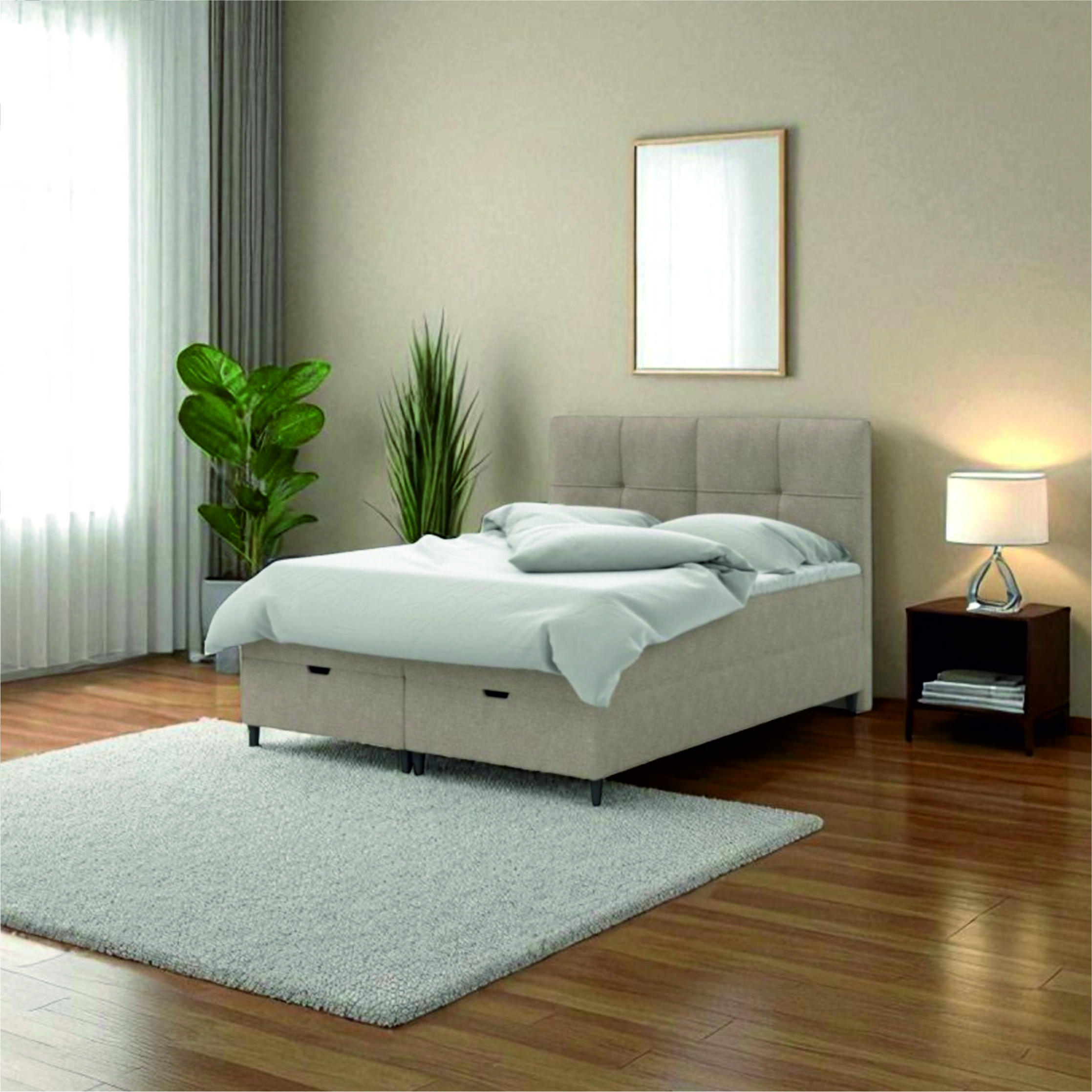Krevet 200x180 Remi (sivo)