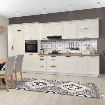Kuhinje Brigitte (Sinus Stahlblau - Nova Bianco High Gloss)