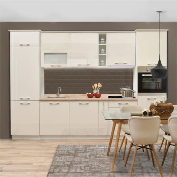 Kuhinje Brigitte (Sinus Stahlblau - Nova Bianco High Gloss)