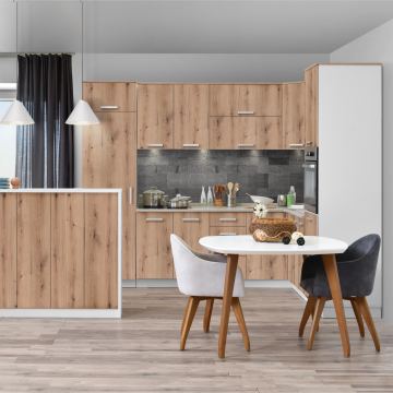 Kuhinje Brigitte (Sinus Stahlblau - Nova Bianco High Gloss)