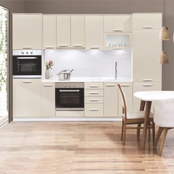 Kuhinje Brigitte (Sinus Stahlblau - Nova Bianco High Gloss)