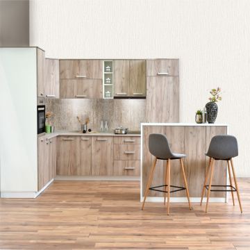 Kuhinje Brigitte (Sinus Stahlblau - Nova Bianco High Gloss)