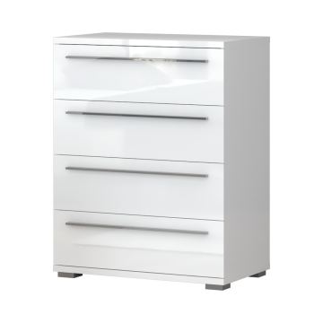 Komoda Elegance 4F (bijelo - sjaj)